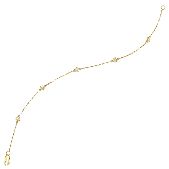 14Kt Yellow Gold Diamond 1/8Ctw Bracelet