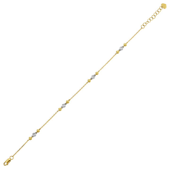 14Kt White Yellow Gold Diamond 1/10Ctw Bracelet