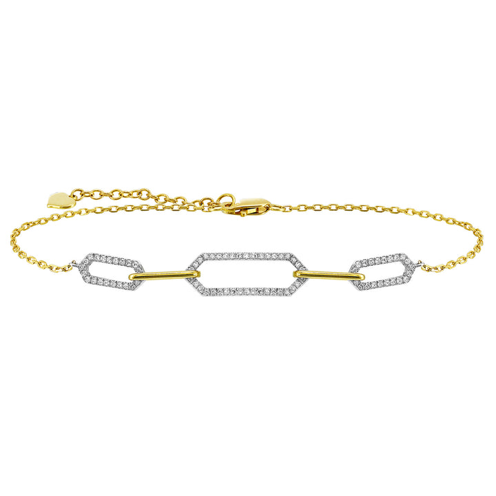 14Kt White Yellow Gold Diamond 1/5Ctw Bracelet