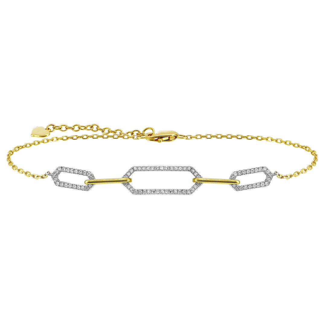 14Kt White Yellow Gold Diamond 1/5Ctw Bracelet