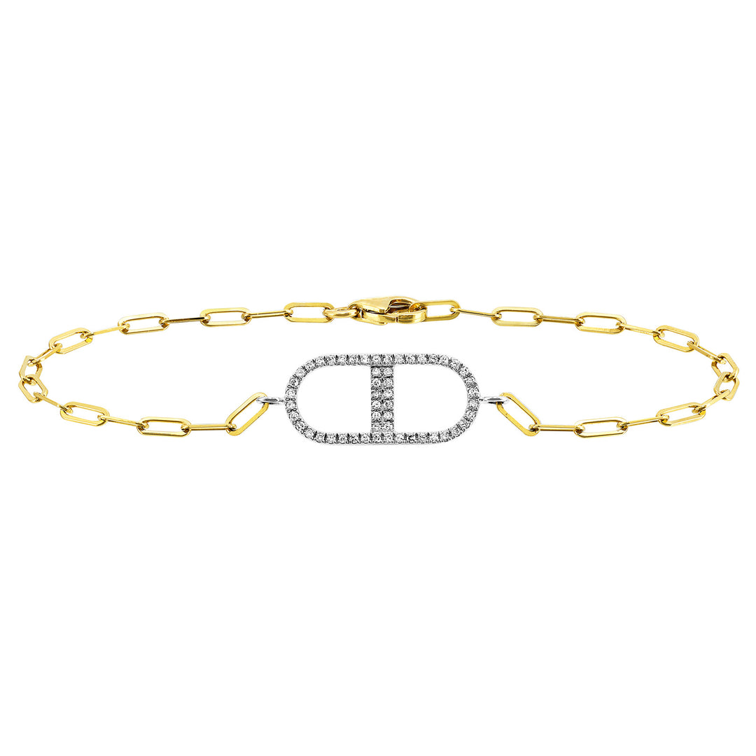 14Kt White Yellow Gold Diamond 1/7Ctw Bracelet