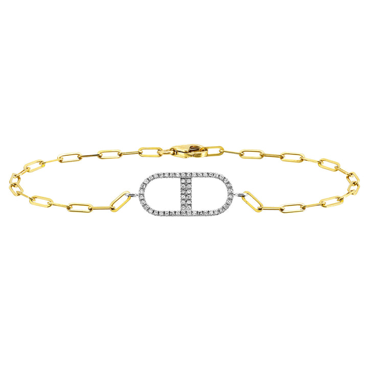 14Kt White Yellow Gold Diamond 1/7Ctw Bracelet