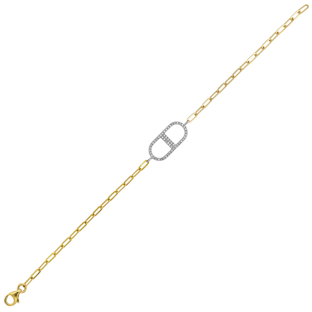 14Kt White Yellow Gold Diamond 1/7Ctw Bracelet