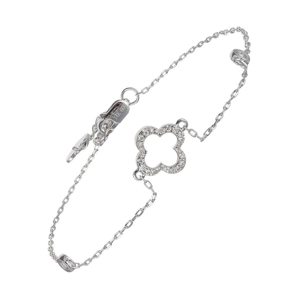 14Kt White Gold Diamond 1/8Ctw Bracelet