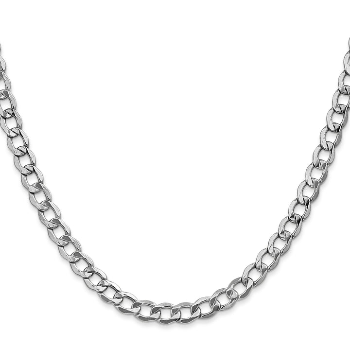 14k White Gold 5.25mm Semi-Solid Curb Chain