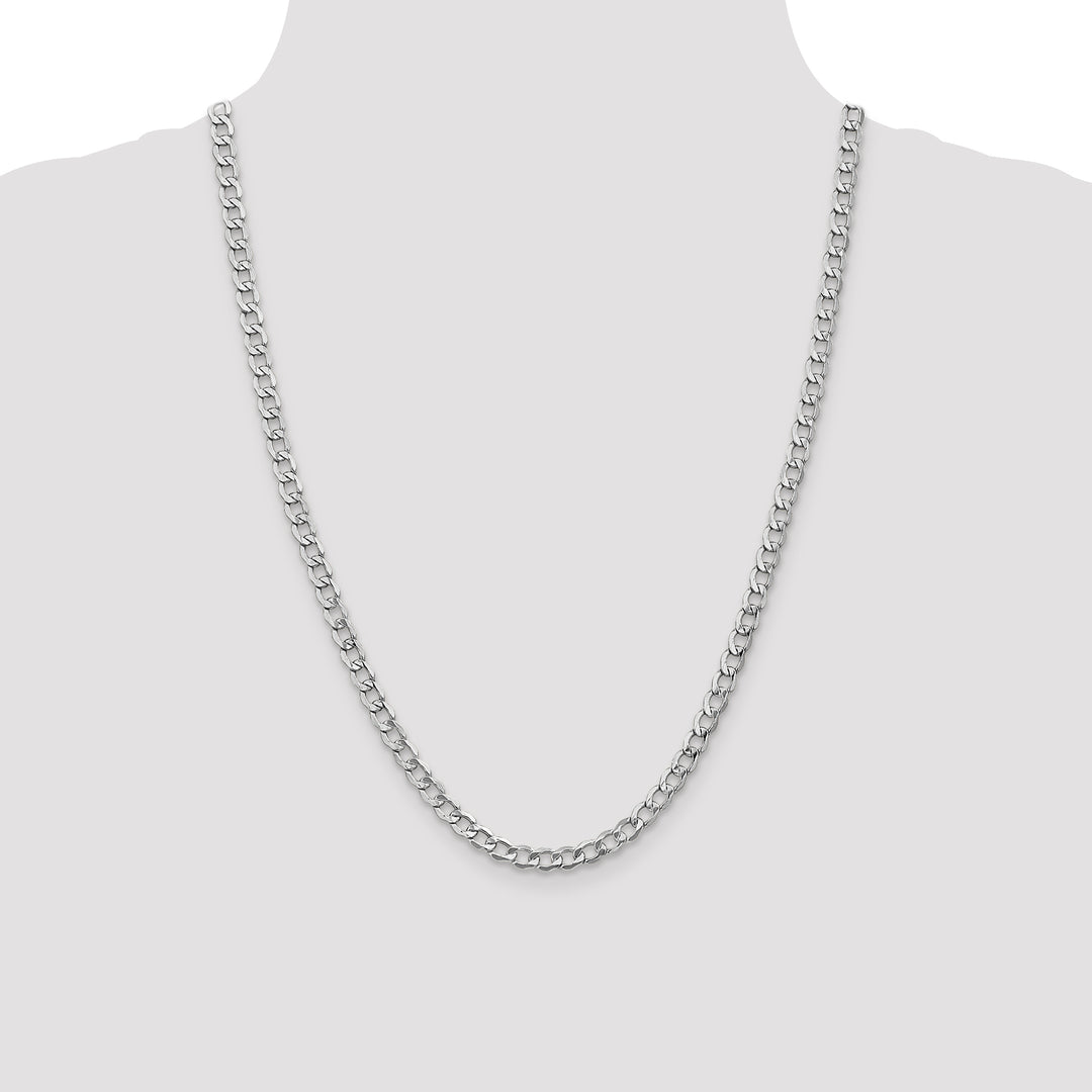 14k White Gold 5.25mm Semi-Solid Curb Chain