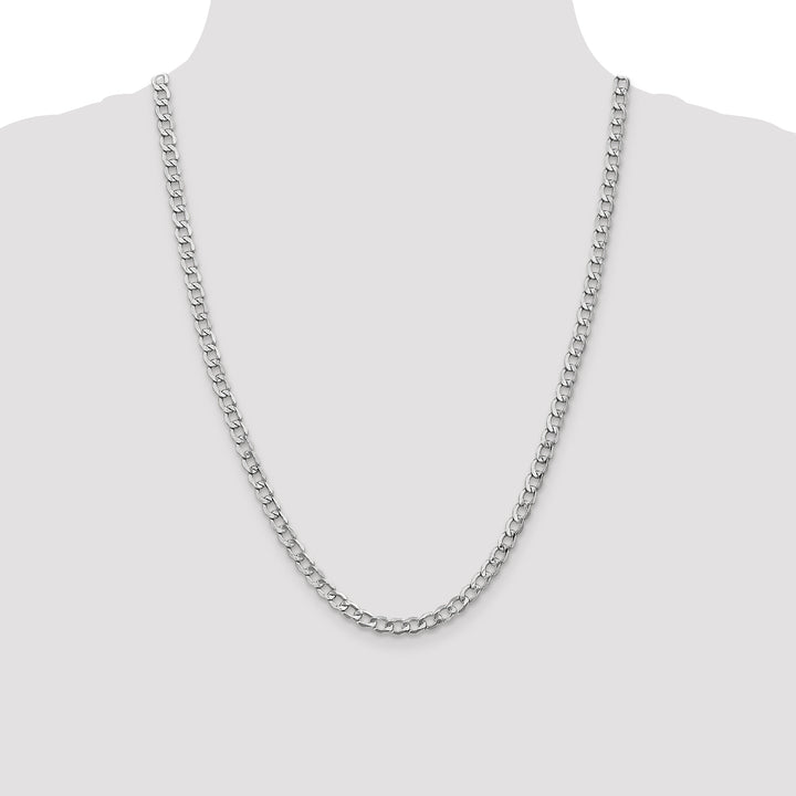 14k White Gold 5.25mm Semi-Solid Curb Chain
