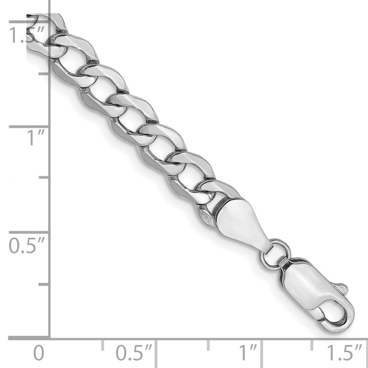 14k White Gold 5.25mm Semi-Solid Curb Chain