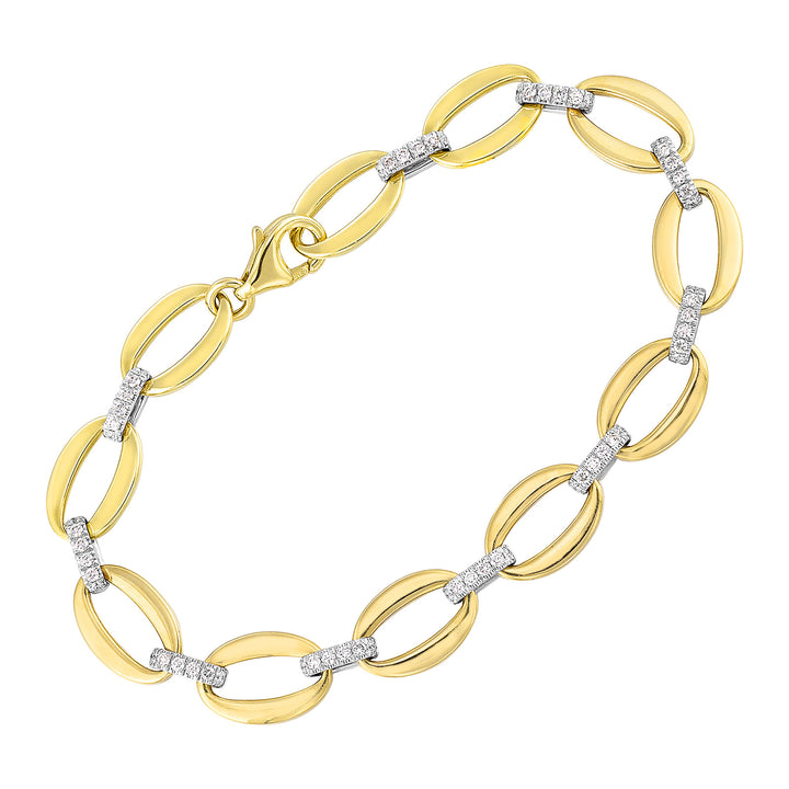 14Kt White Yellow Gold Diamond 1/2Ctw Bracelet