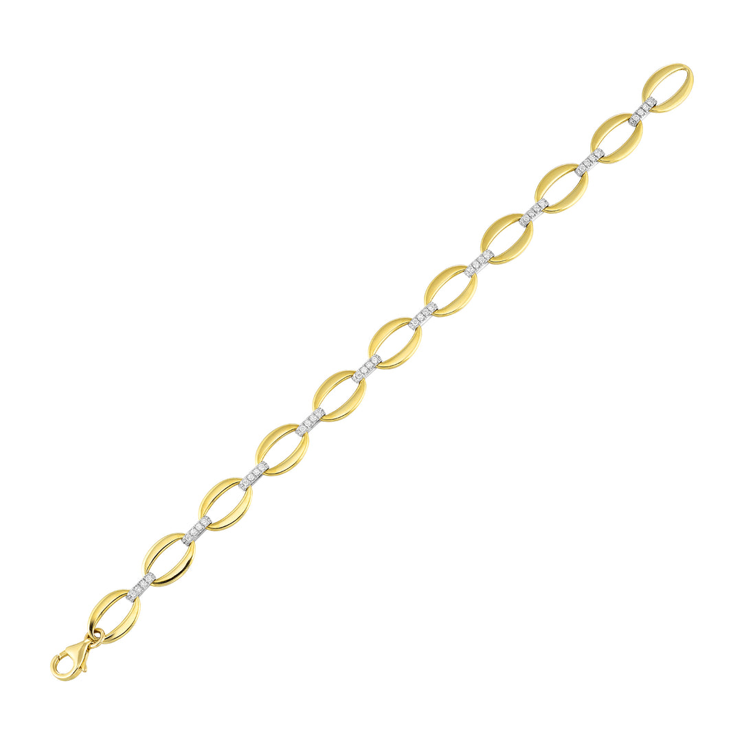 14Kt White Yellow Gold Diamond 1/2Ctw Bracelet