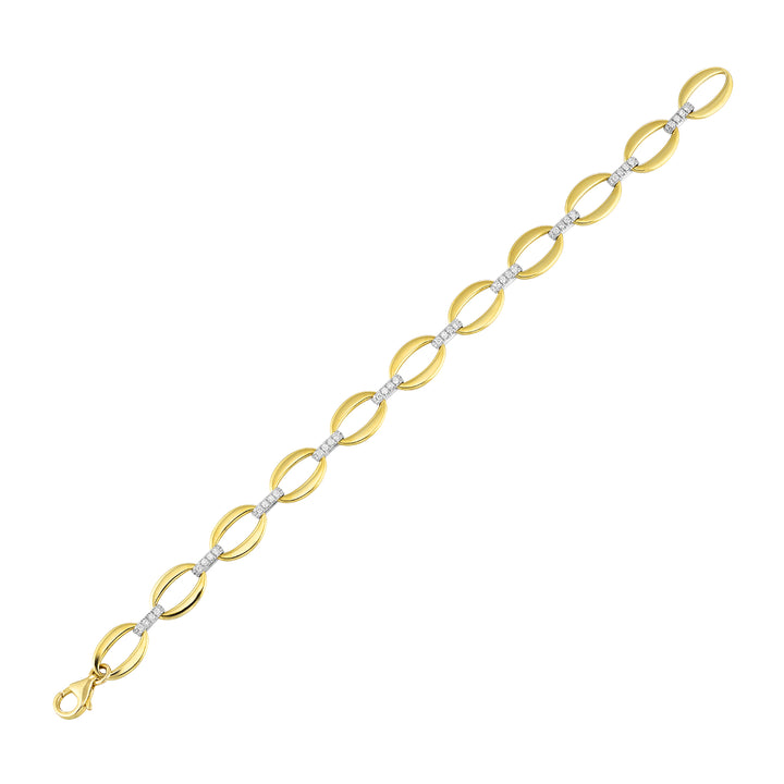 14Kt White Yellow Gold Diamond 1/2Ctw Bracelet