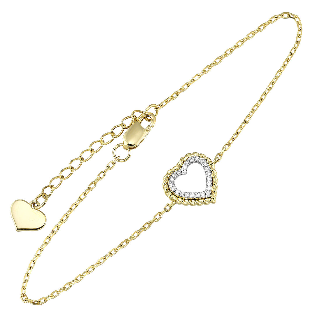 14Kt Yellow Gold Diamond 1/20Ctw Bracelet