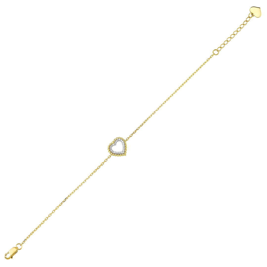 14Kt Yellow Gold Diamond 1/20Ctw Bracelet