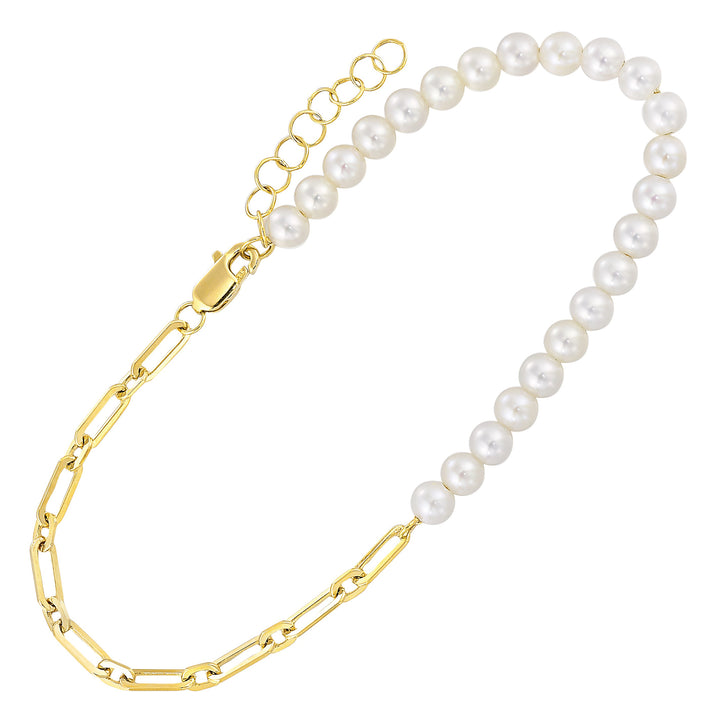 14Kt Yellow Gold Pearl Bracelet