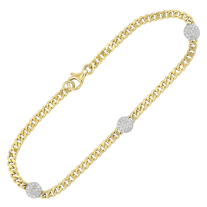 14Kt Yellow Gold Diamond 1/6Ctw Bracelet