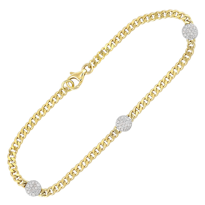 14Kt Yellow Gold Diamond 1/6Ctw Bracelet