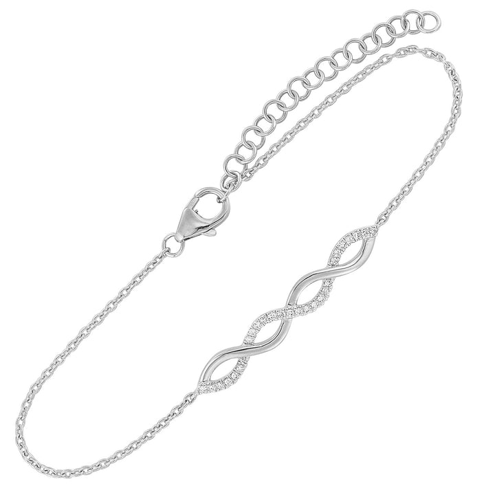 10Kt White Gold Diamond 1/10Ctw Bracelet