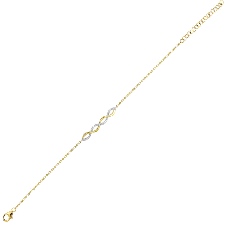 10Kt Yellow Gold Diamond 1/10Ctw Bracelet
