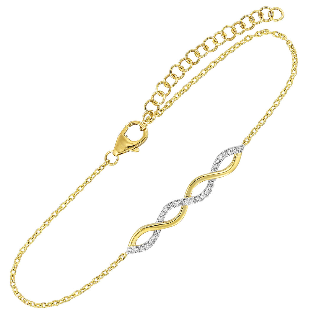 10Kt Yellow Gold Diamond 1/10Ctw Bracelet