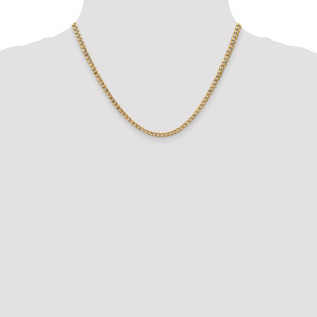 14k 3.35mm Semi-Solid Curb Chain