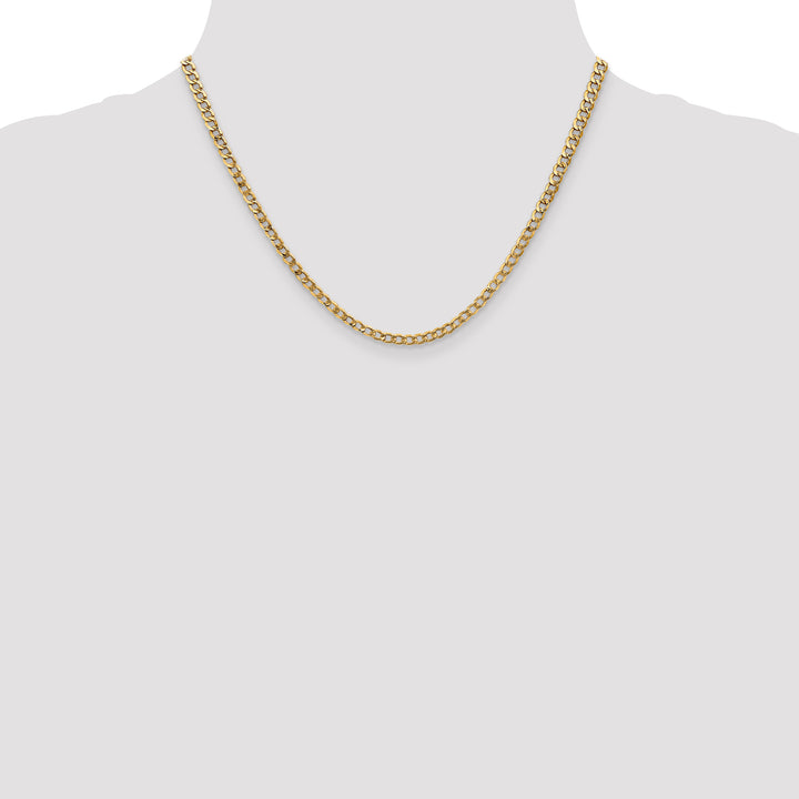 14k 3.35mm Semi-Solid Curb Chain