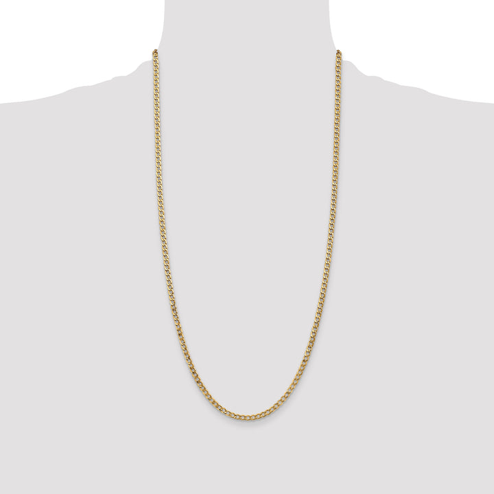 14k 3.35mm Semi-Solid Curb Chain