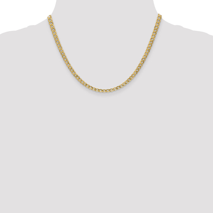 14k 4.3mm Semi-Solid Curb Chain