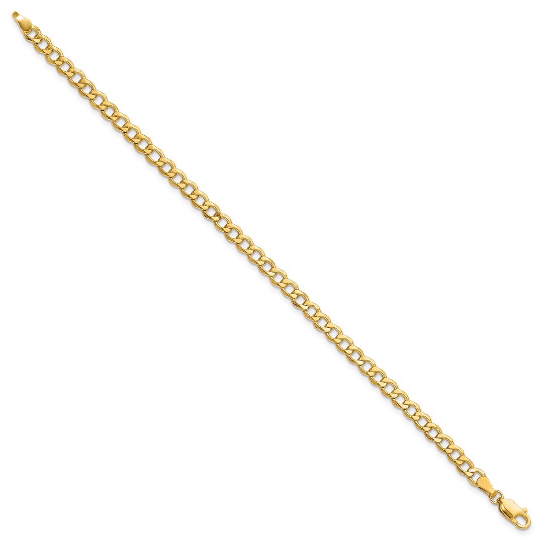 14k 4.3mm Semi-Solid Curb Chain