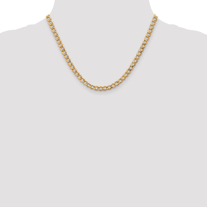 14k 5.25mm Semi-Solid Curb Chain