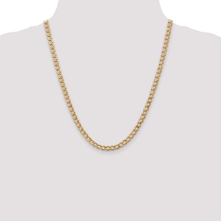 14k 5.25mm Semi-Solid Curb Chain