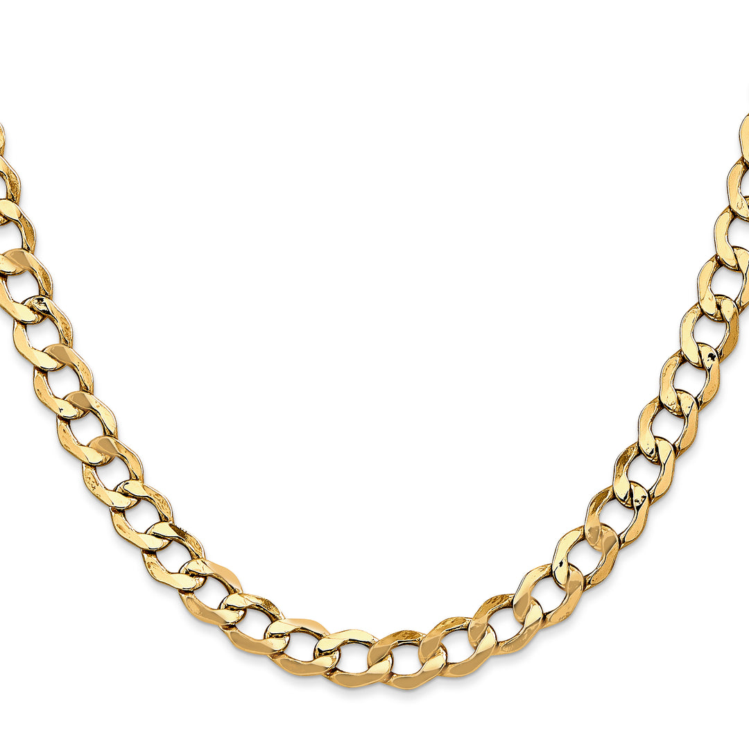14k 6.5mm Semi-Solid Curb Chain