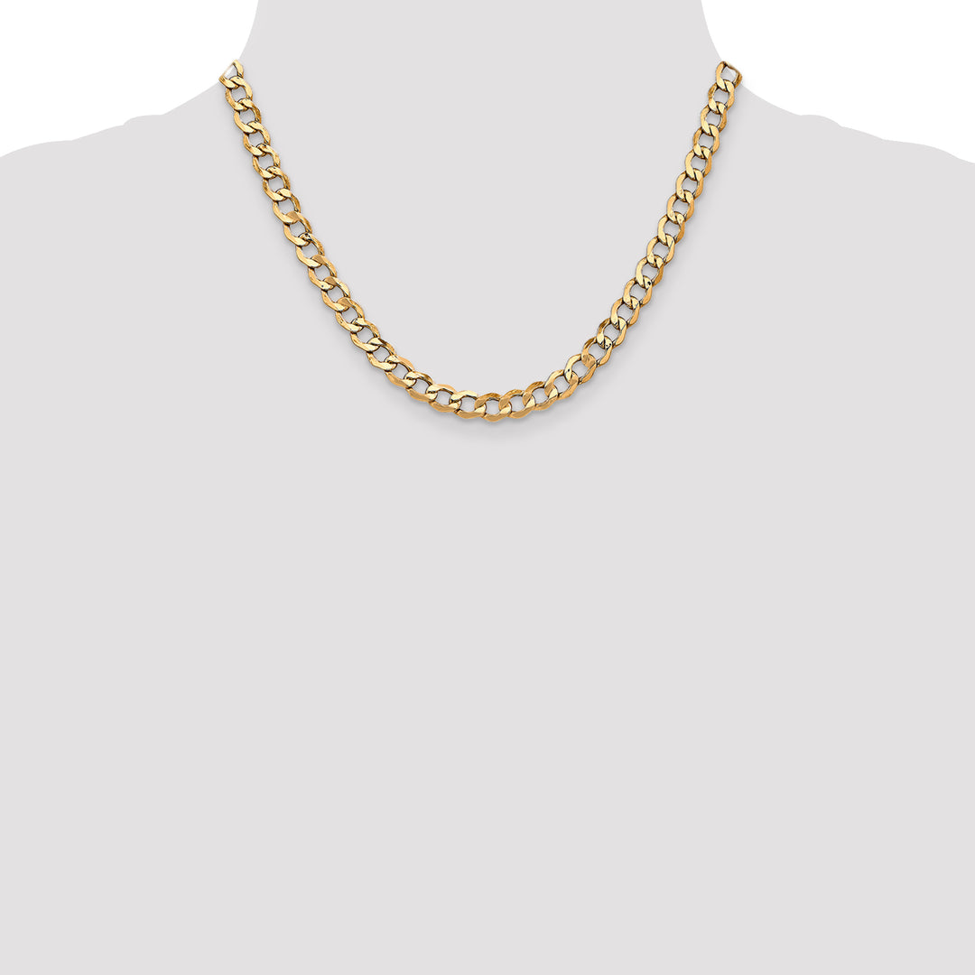 14k 6.5mm Semi-Solid Curb Chain