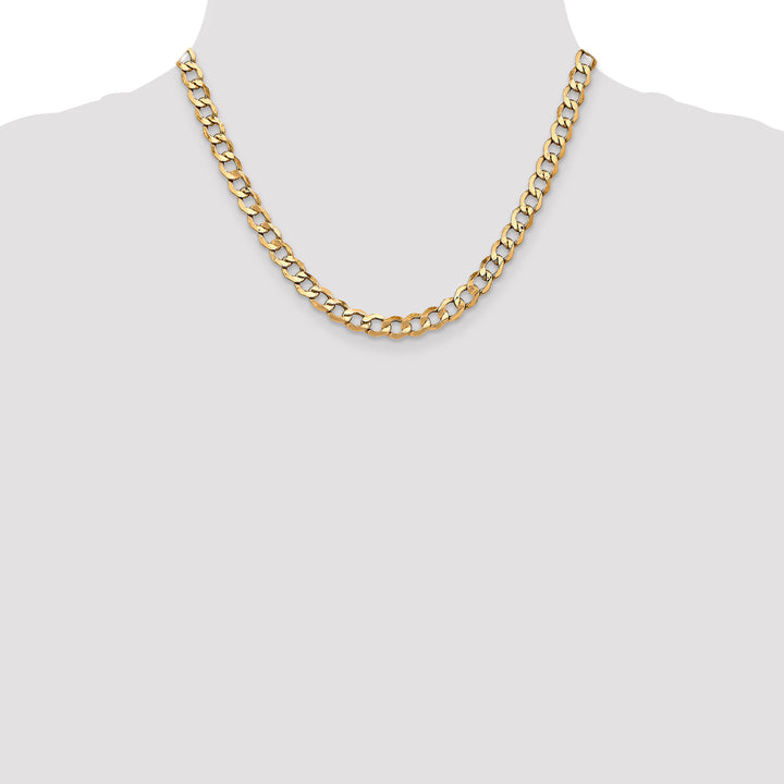 14k 6.5mm Semi-Solid Curb Chain