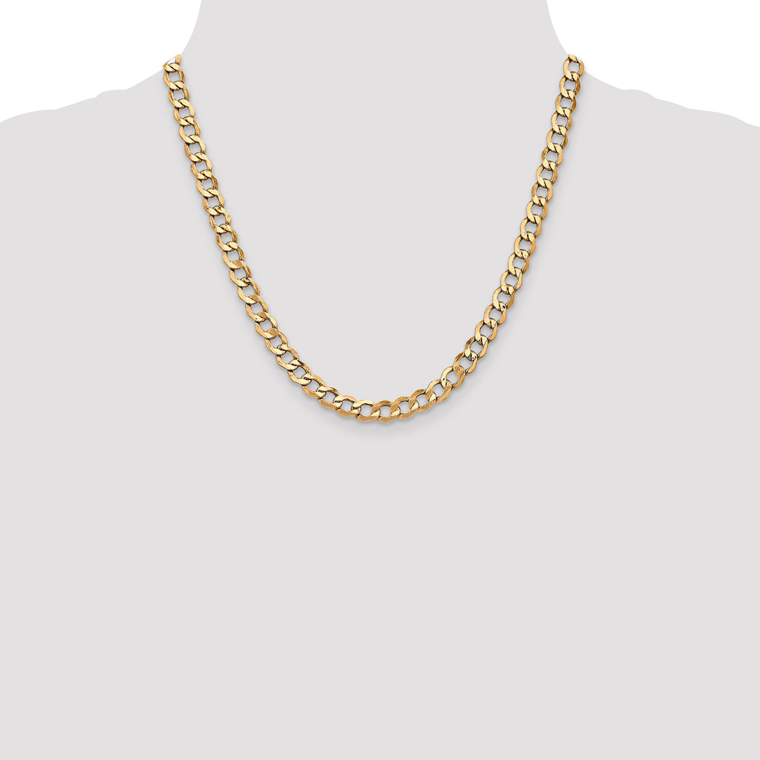 14k 6.5mm Semi-Solid Curb Chain