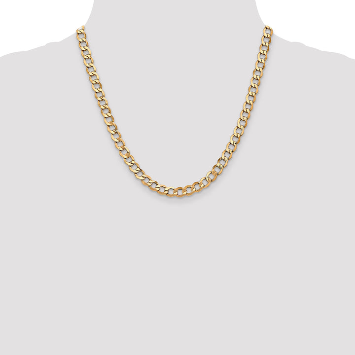 14k 6.5mm Semi-Solid Curb Chain