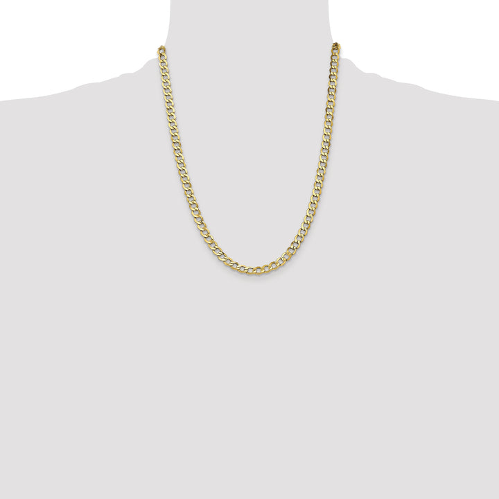 14k 6.5mm Semi-Solid Curb Chain