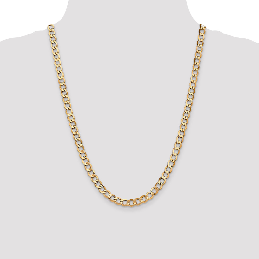 14k 6.5mm Semi-Solid Curb Chain