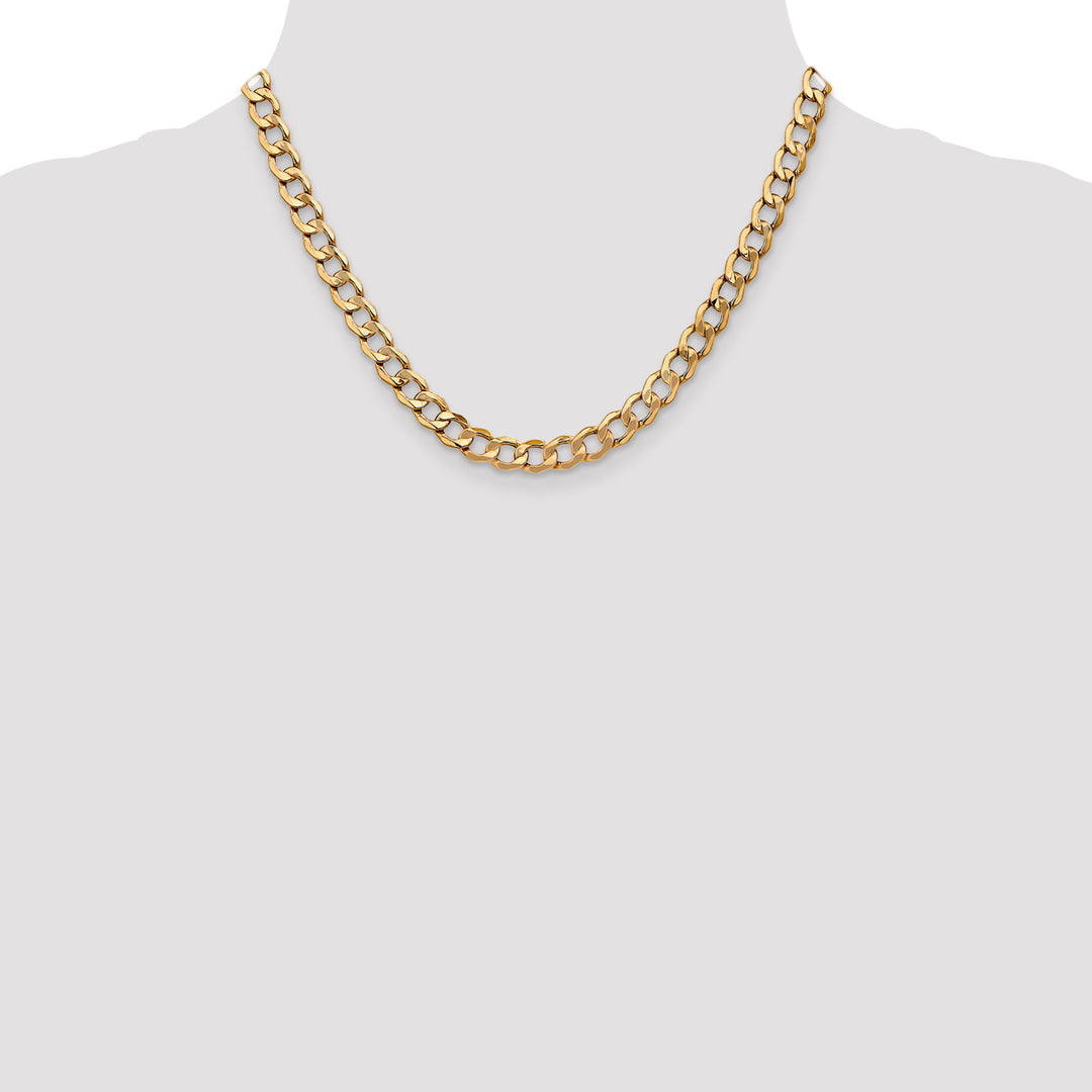 14k 7mm Semi-Solid Curb Chain