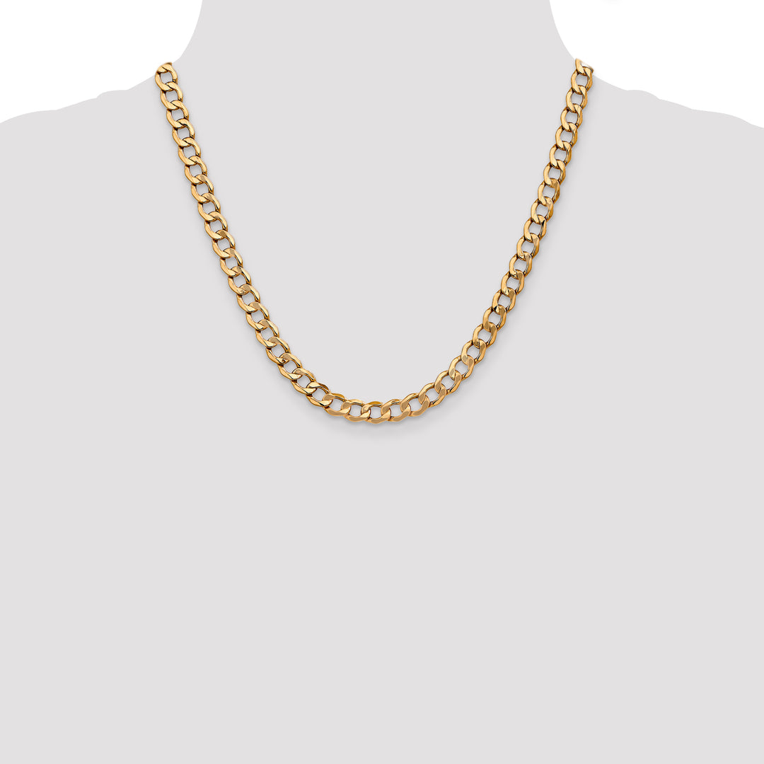 14k 7mm Semi-Solid Curb Chain
