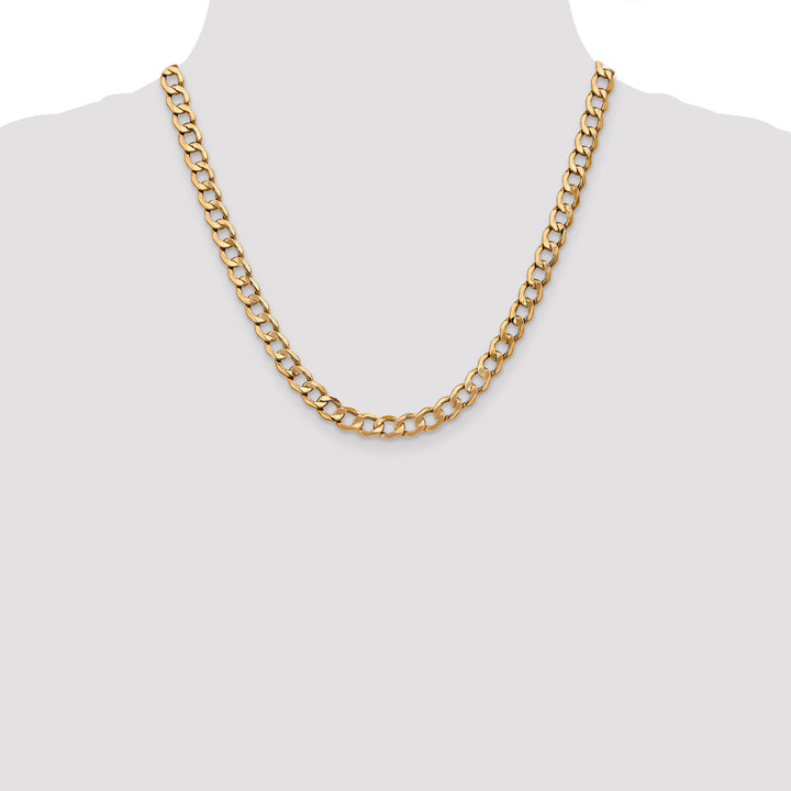 14k 7mm Semi-Solid Curb Chain