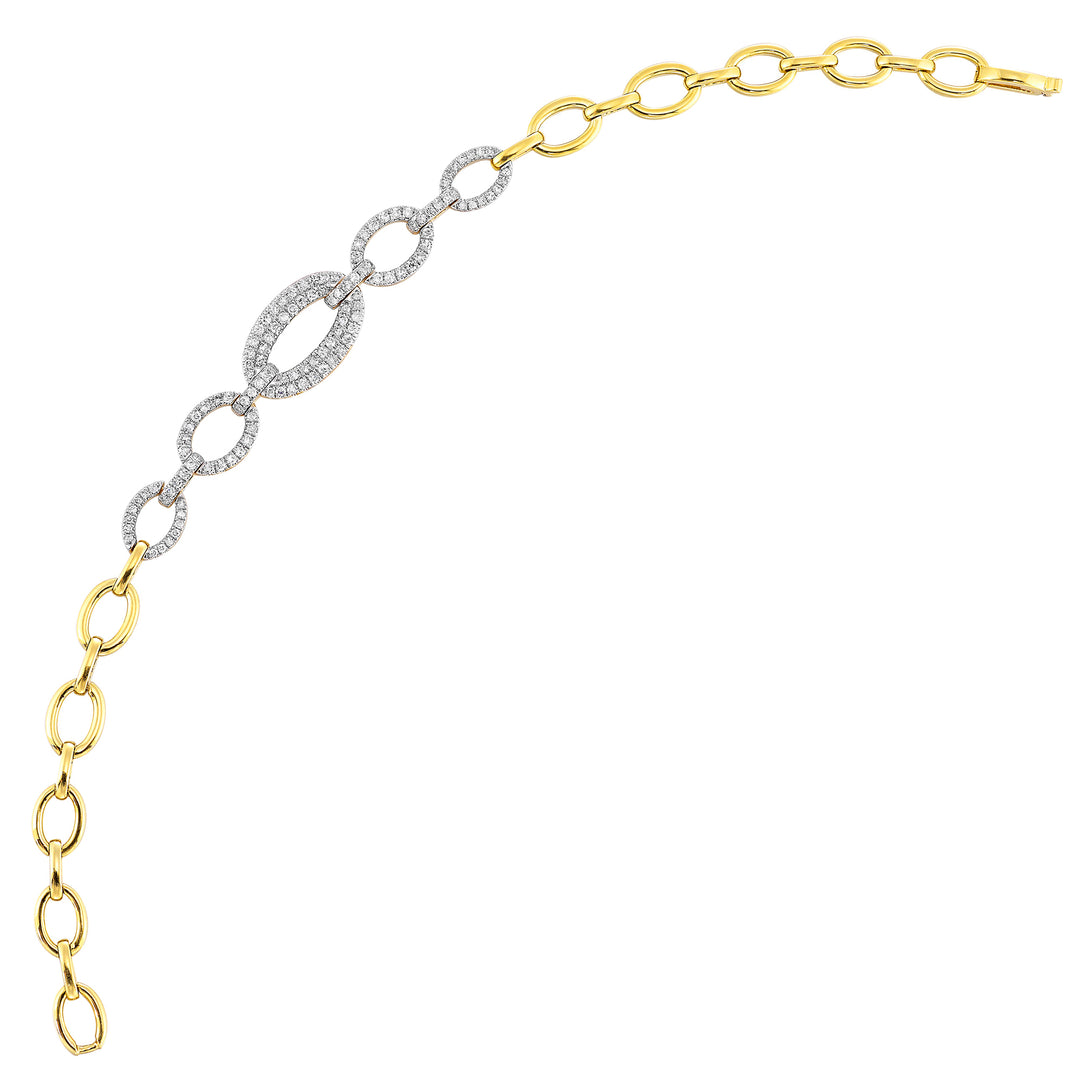 14Kt Yellow Gold Diamond 3/4Ctw Bracelet