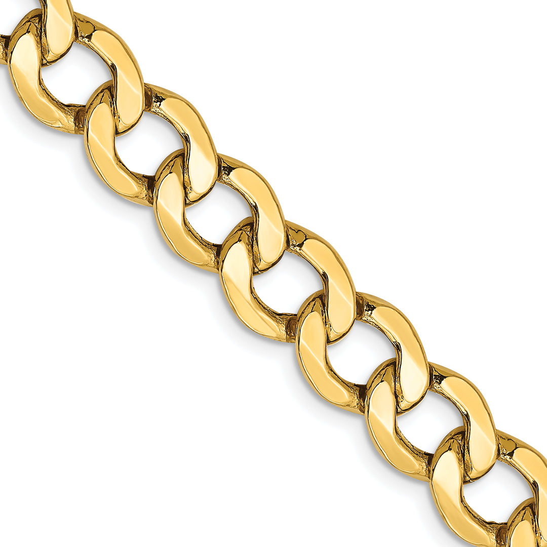 14k 9mm Semi-Solid Curb Chain