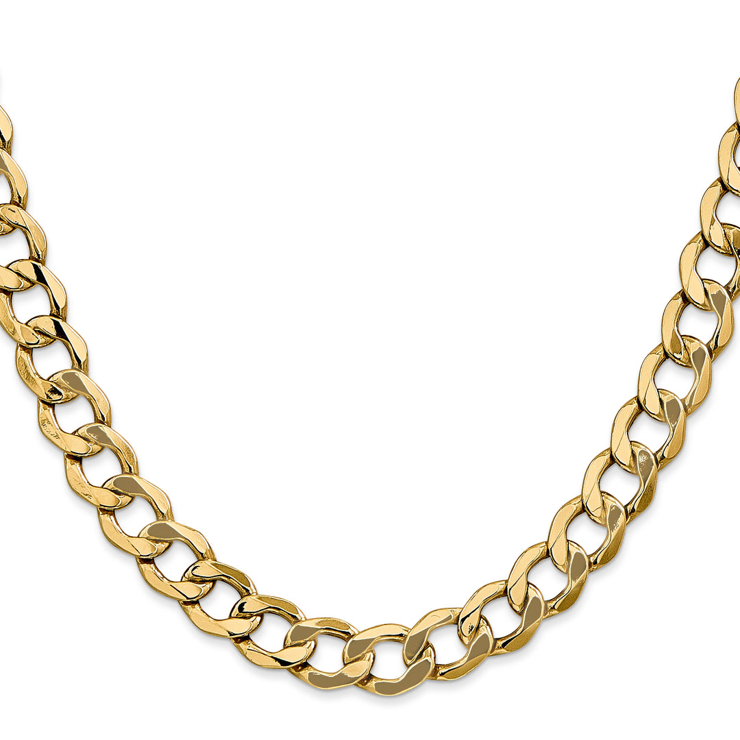 14k 9mm Semi-Solid Curb Chain