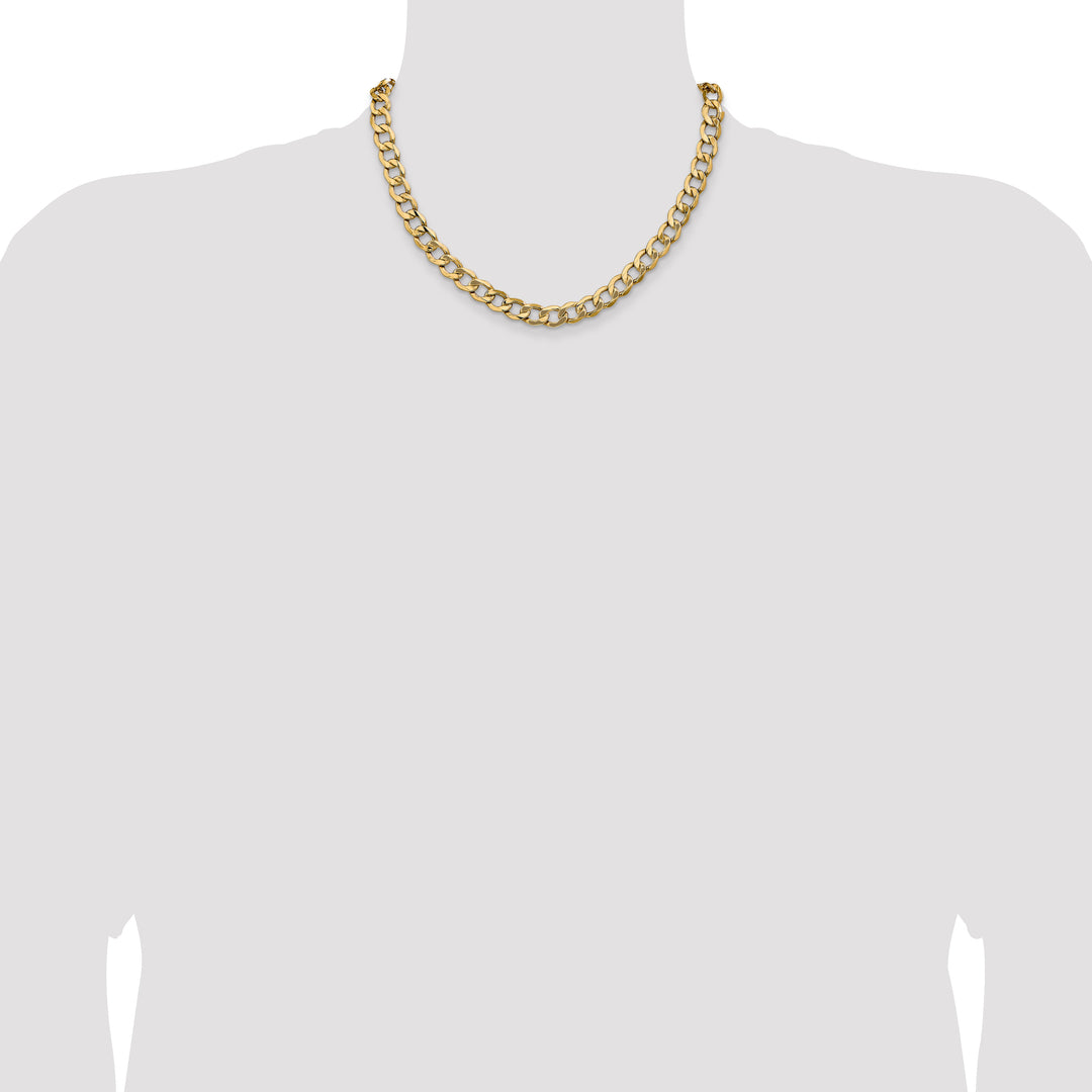 14k 9mm Semi-Solid Curb Chain