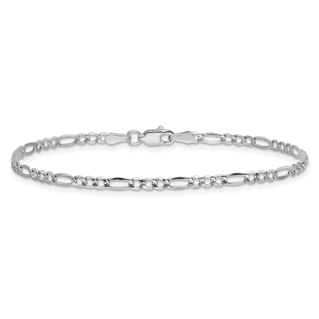 14k White Gold 2.5mm Semi-Solid Figaro Chain