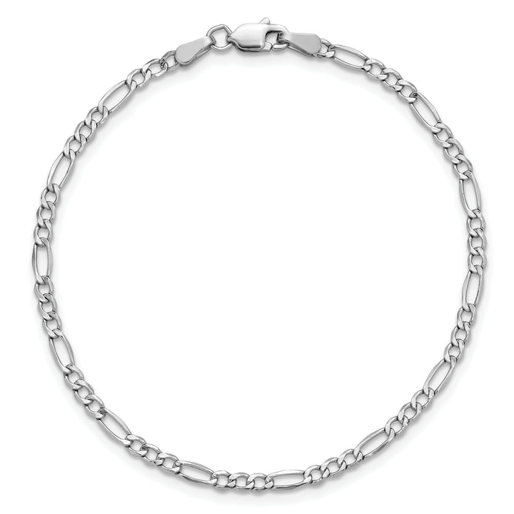 14k White Gold 2.5mm Semi-Solid Figaro Chain