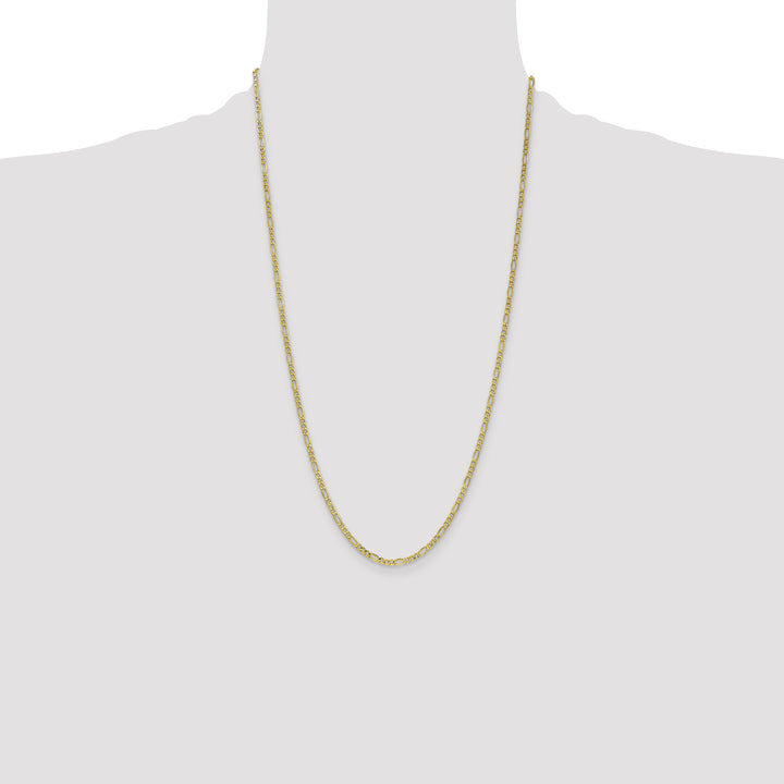 14k 2.5mm Semi-Solid Figaro Chain