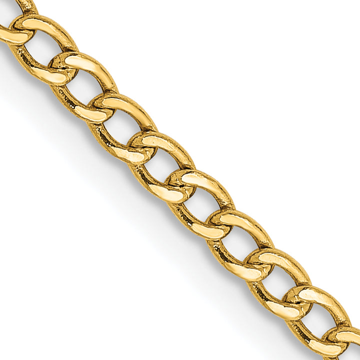 14k 2.5mm Semi-Solid Curb Chain