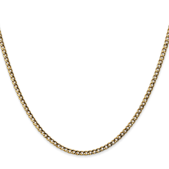 14k 2.5mm Semi-Solid Curb Chain