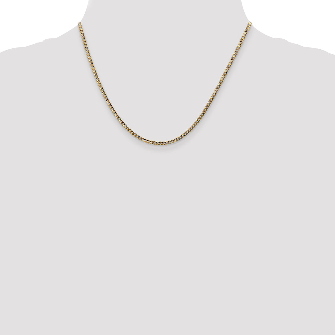 14k 2.5mm Semi-Solid Curb Chain